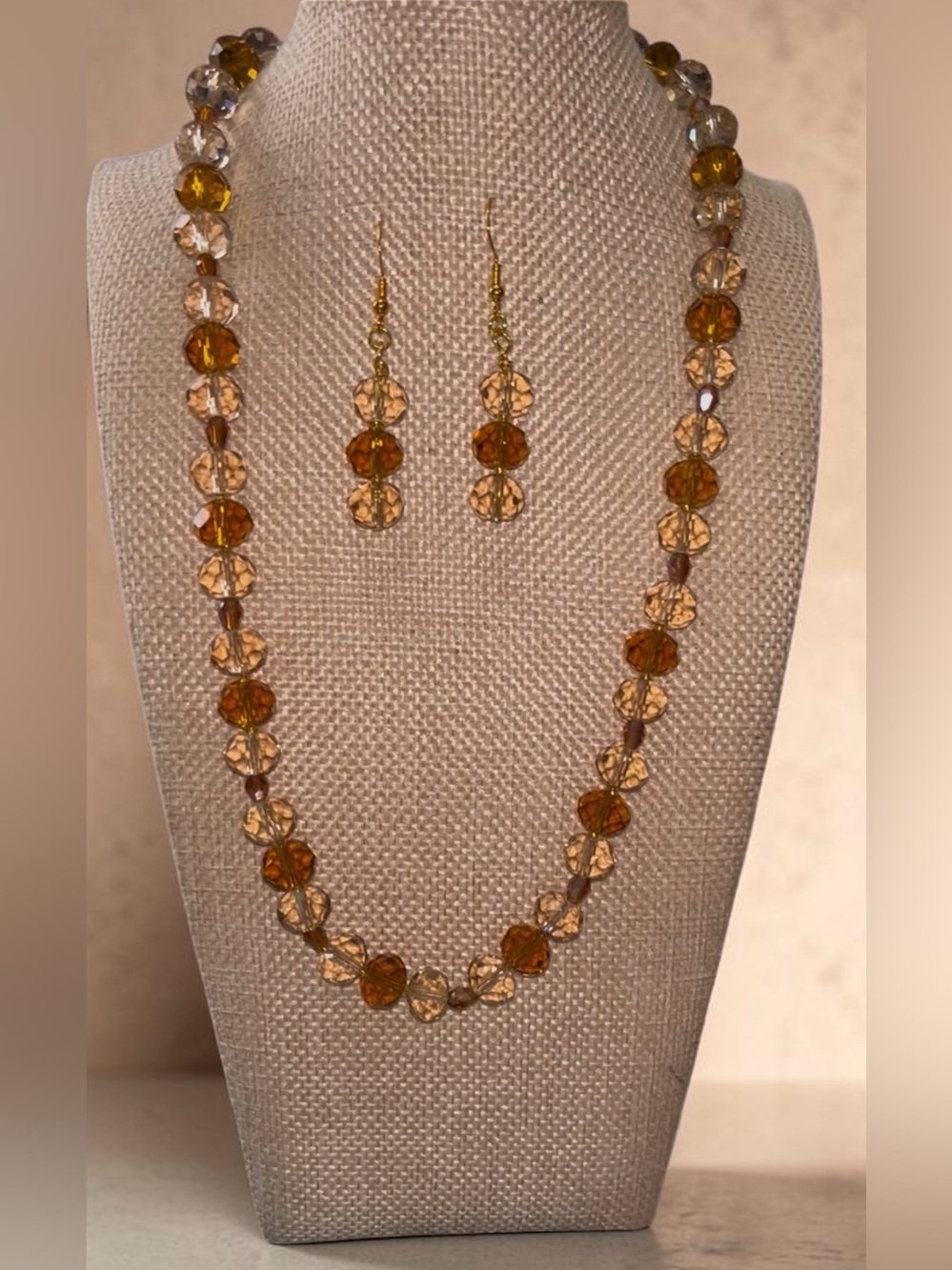 Handmade Crystal Statement Necklace Set